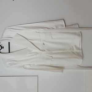 Blazer Fringe White Dress